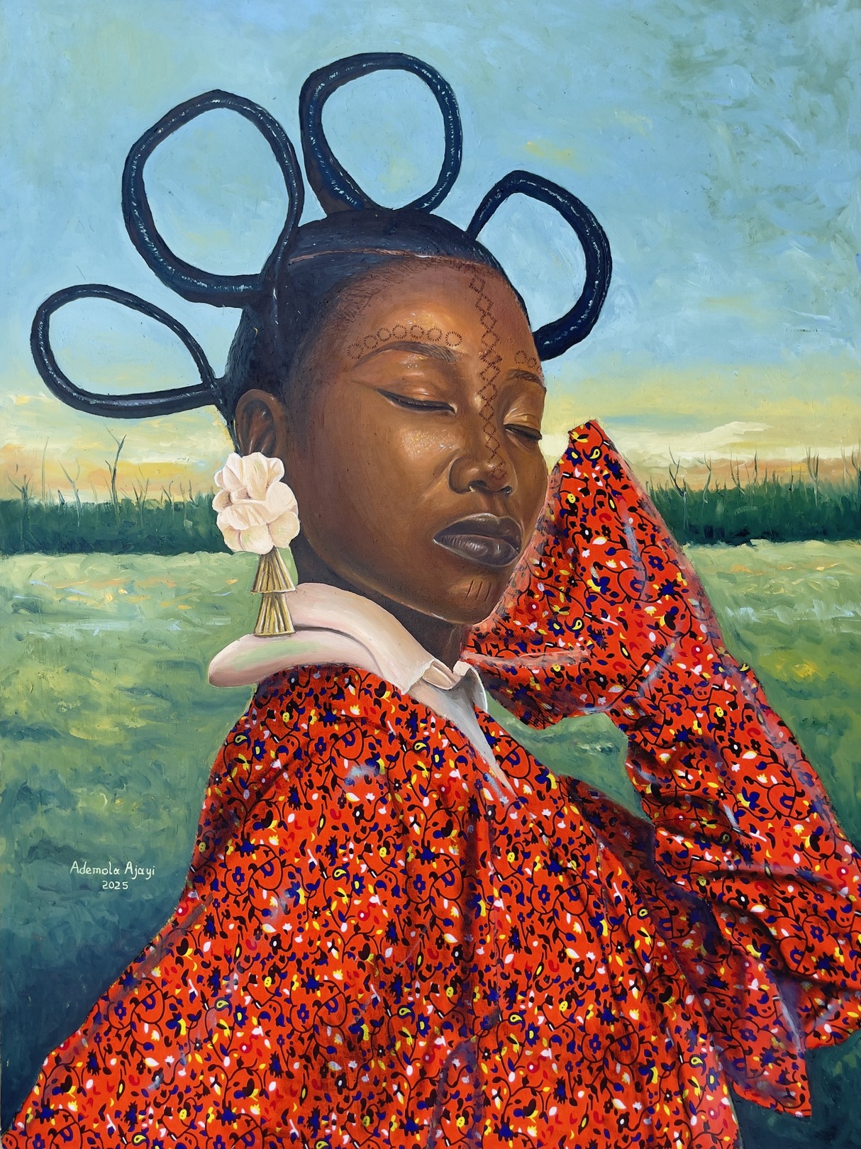 Ademola Ajayi, Solace of My Native Land - 21st Century, Contemporary, Figurative, Women, Africa Ademola Ajayi, Solace of My Native Land - 21st Century, Contemporary, Figurative, Women, Africa