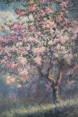 Peinture, Evening, apple tree, love, Iurii Dzhinaliev