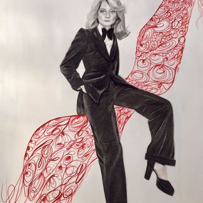 Gemälde, Red Ribbon, Nayra María Delgado Morales -Delmor-