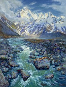 Painting, Mountain river, Evgeny Chernyakovsky