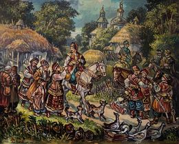 Painting, Seeing off the Cossacks, Alexander Litvinov