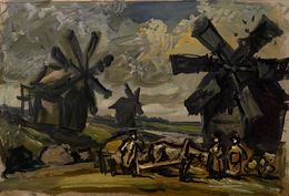 Painting, Wind turbines, Alexander Litvinov