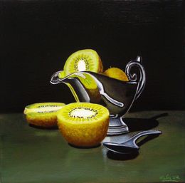 Gemälde, Kiwis en argent, Jean-Pierre Walter