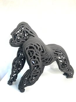Sculpture, Gorilla granit black XL, Jean François Piecourt