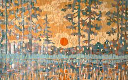 Gemälde, Pine Forest By The River, Ekaterina Prisich