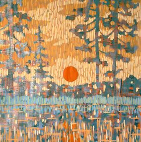 Gemälde, Pine Forest By The River, Ekaterina Prisich
