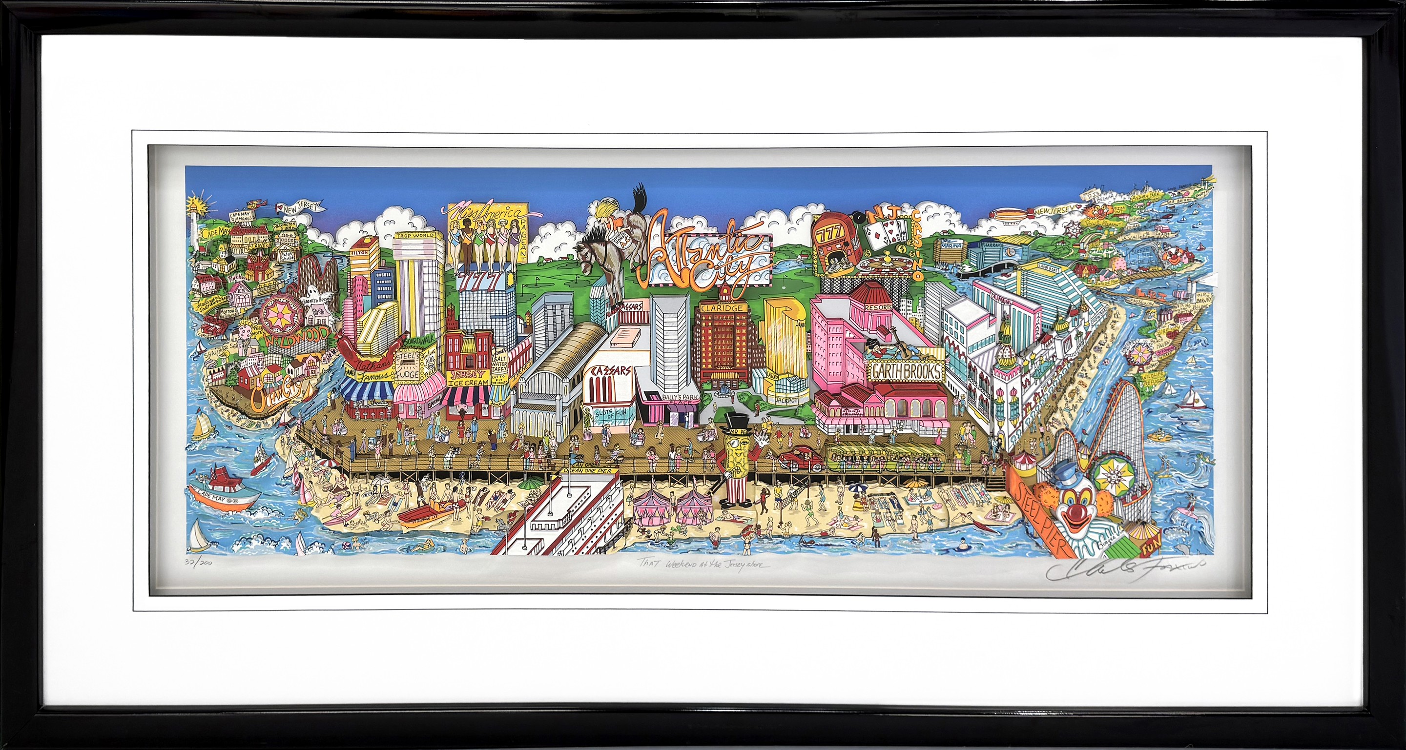 Charles Fazzino, That Weekend At The Jersey Shore (large 3D mixed media serigraph) Charles Fazzino, That Weekend At The Jersey Shore (large 3D mixed media serigraph)