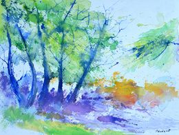 Painting, The wind carries light - watercolor, Pol Ledent
