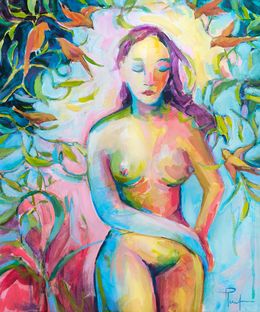 Gemälde, Painting of a young woman — The Sky Within, Julia Ruf