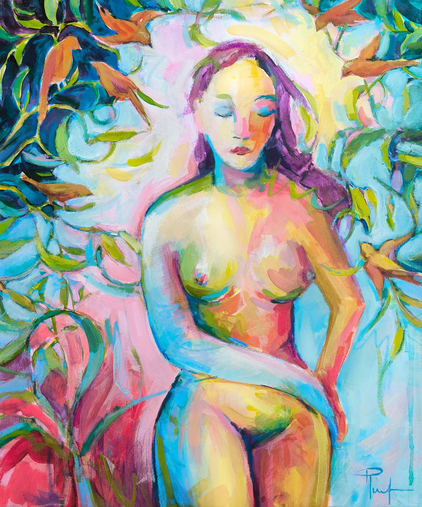 Julia Ruf, Painting of a young woman — The Sky Within Julia Ruf, Painting of a young woman — The Sky Within