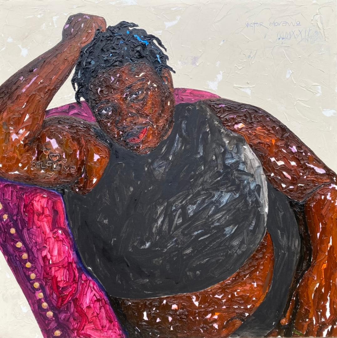 Victor Morawo, In Peace and Serenity - 21st Century, Contemporary, Figurative, Portrait, Woman Victor Morawo, In Peace and Serenity - 21st Century, Contemporary, Figurative, Portrait, Woman