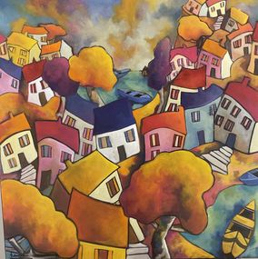 Painting, La mer, Martine Fauve Dechavanne