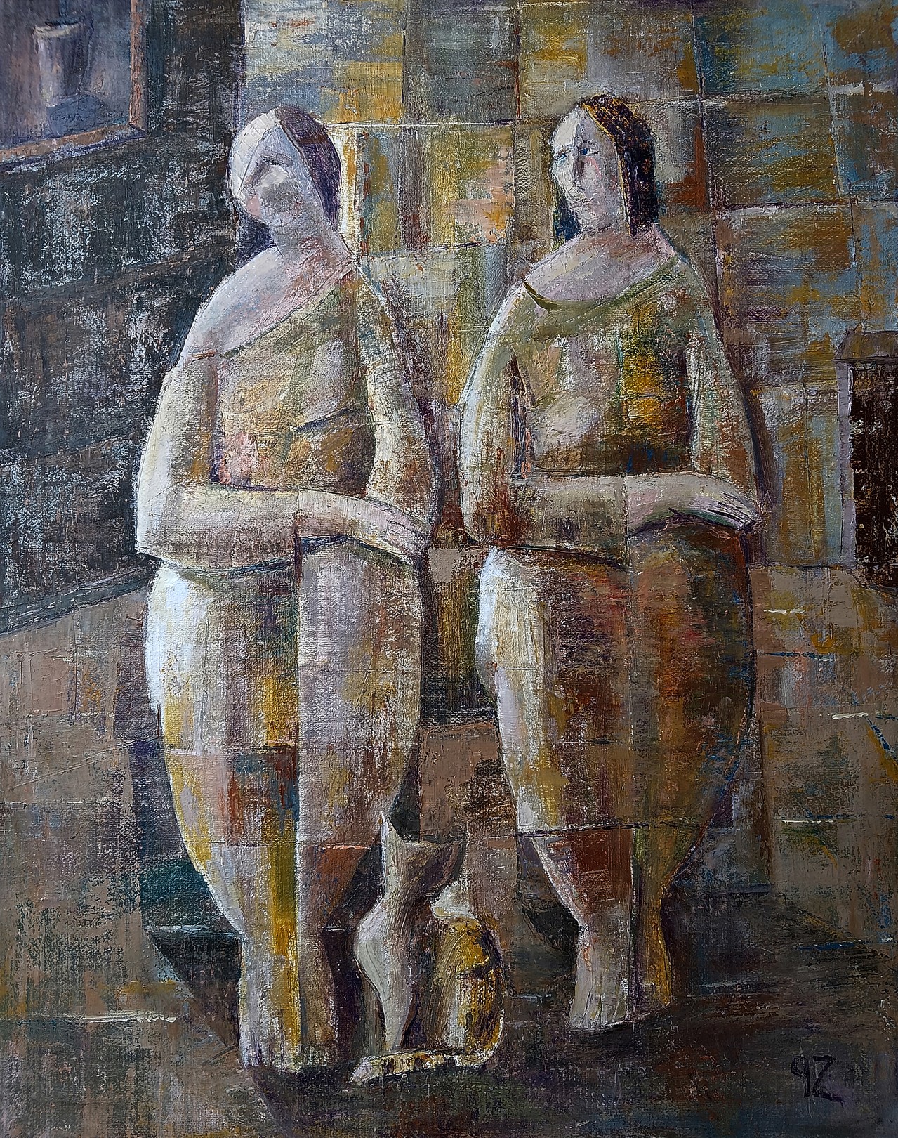 Gegham Hunanyan, Two Women and a Cat Gegham Hunanyan, Two Women and a Cat