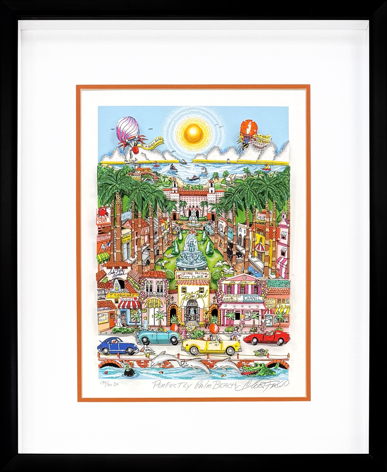 Charles Fazzino, Perfectly Palm Beach (signed 3D mixed media serigraph) Charles Fazzino, Perfectly Palm Beach (signed 3D mixed media serigraph)