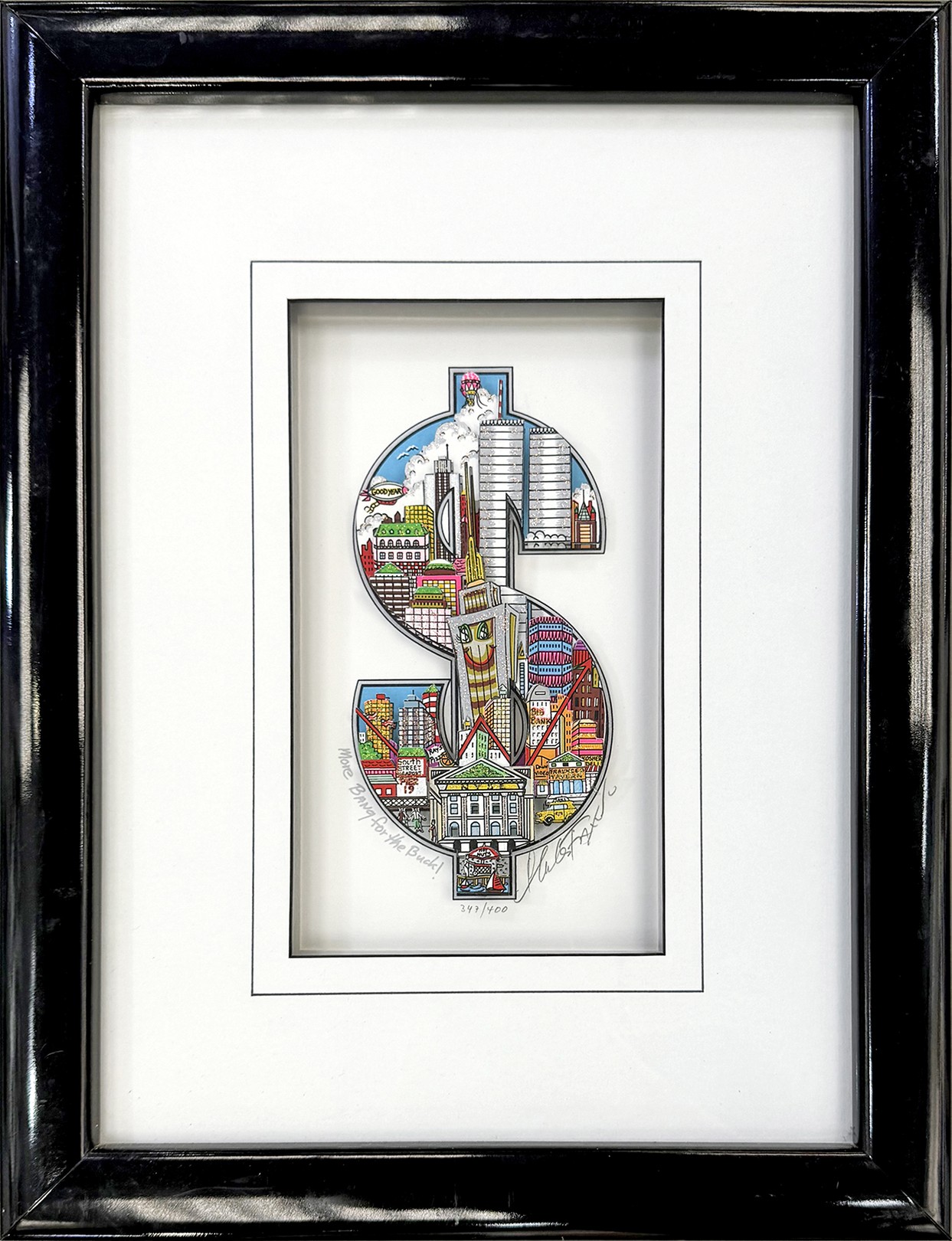 Charles Fazzino, More Bang for the Buck! (signed 3D mixed media serigraph) Charles Fazzino, More Bang for the Buck! (signed 3D mixed media serigraph)