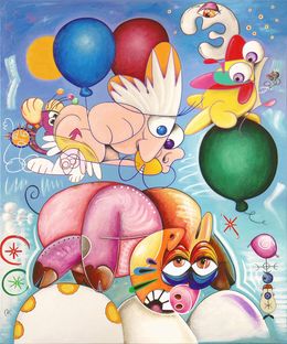 Peinture, Acochonissage par temps nuageux / Pig-Landing in Cloudy Weather, Eric Bourdon