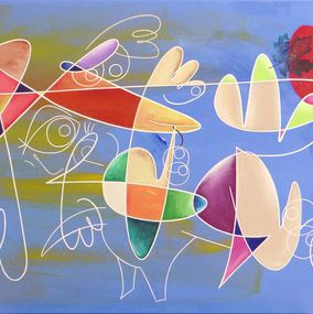 Gemälde, Attention chien invisible / Beware of invisible dog, Eric Bourdon