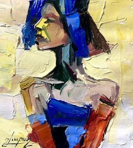 Peinture, Portrait in Blue and Gold, Vahe Bagumyan