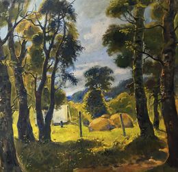 Peinture, Landscape with stacks, Oleg Litvinov