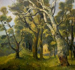 Pittura, Landscape with a Birch, Oleg Litvinov