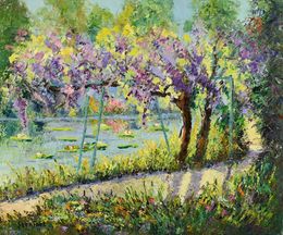 Gemälde, Premières Glycines à Giverny, Christiane Stenfort