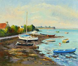 Gemälde, Marée montant à Saint Cado, Christiane Stenfort