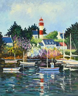 Gemälde, Phare rouge à Doëlan, Christiane Stenfort