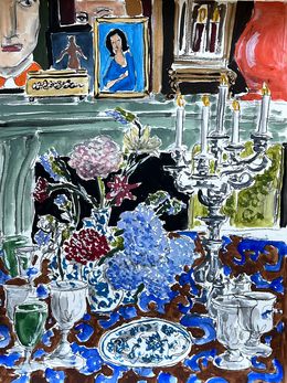 Fine Art Drawings, Dries Van Noten’s table. From the Interiors series, Manuel Santelices