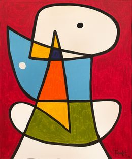 Peinture, Retrato en fondo rojo, Enrique Pichardo