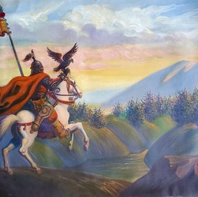 Painting, Mongolian Hunter, Daniil Litvinov