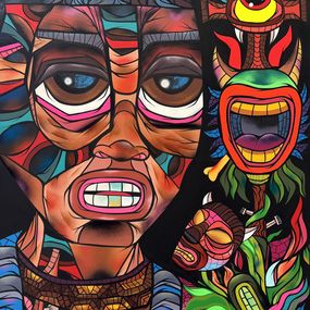 Painting, La Vision du shaman, Nicolas Denigot