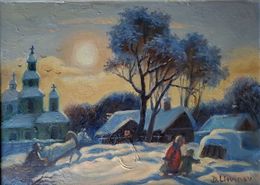 Pittura, Winter Sunset, Daniil Litvinov