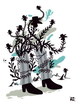 Gemälde, Les pieds dans le sac, MisterPee