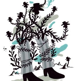 Painting, Les pieds dans le sac, MisterPee