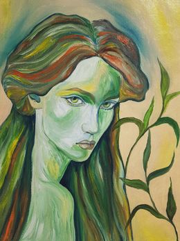 Painting, Green Gaze, Mari Abramishvili