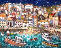 Painting, Flying Sailors of St Ives Diptych Pt 1, Ellie Hesse