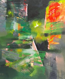 Painting, The city at night, Inta Celmina