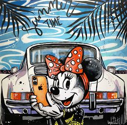 Pittura, Minnie Mouse fait un selfie devant sa Porsche, Patrick Cornée