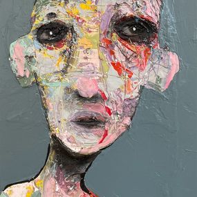 Painting, Lune Orangée #1, Sylvain Coulombe