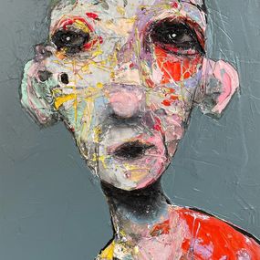 Painting, Lune Orangée #2, Sylvain Coulombe