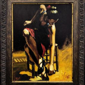 Print, Dancer in Red Skirt (signed enhanced giclee on canvas), Fabian Perez