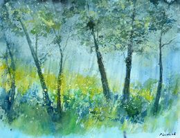 Painting, Light in the wood - watercolor, Pol Ledent