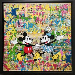 Gemälde, Mickey and Minnie Mouse love StreetArt, Koen Betjes