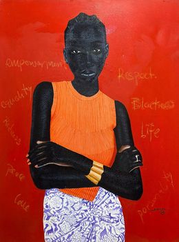 Painting, Untitled 4 - 21st Century, Contemporary, Figurative Portrait, Modern, Women, Kum Cletus