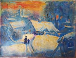 Painting, Winter Evening, Daniil Litvinov