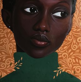 Peinture, Echoes of Elsewhere - 21st Century Contemporary, Figurative Portrait, Bold Women, Kehinde Mayowa