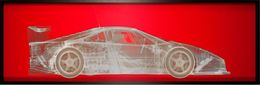 Photography, Silver Ferrari F40 on Red, Nick Veasey
