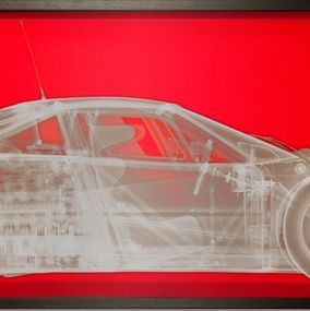 Fotografien, Silver Ferrari F40 on Red, Nick Veasey