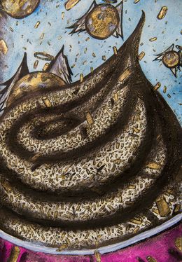 Fine Art Drawings, Pancake attack on vanilla hill in New York, Axel Roumy