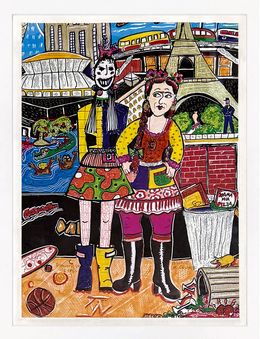 Fine Art Drawings, Aline Kominsky-Crumb & Dominique Sapel Collab, Aline Kominsky-Crumb